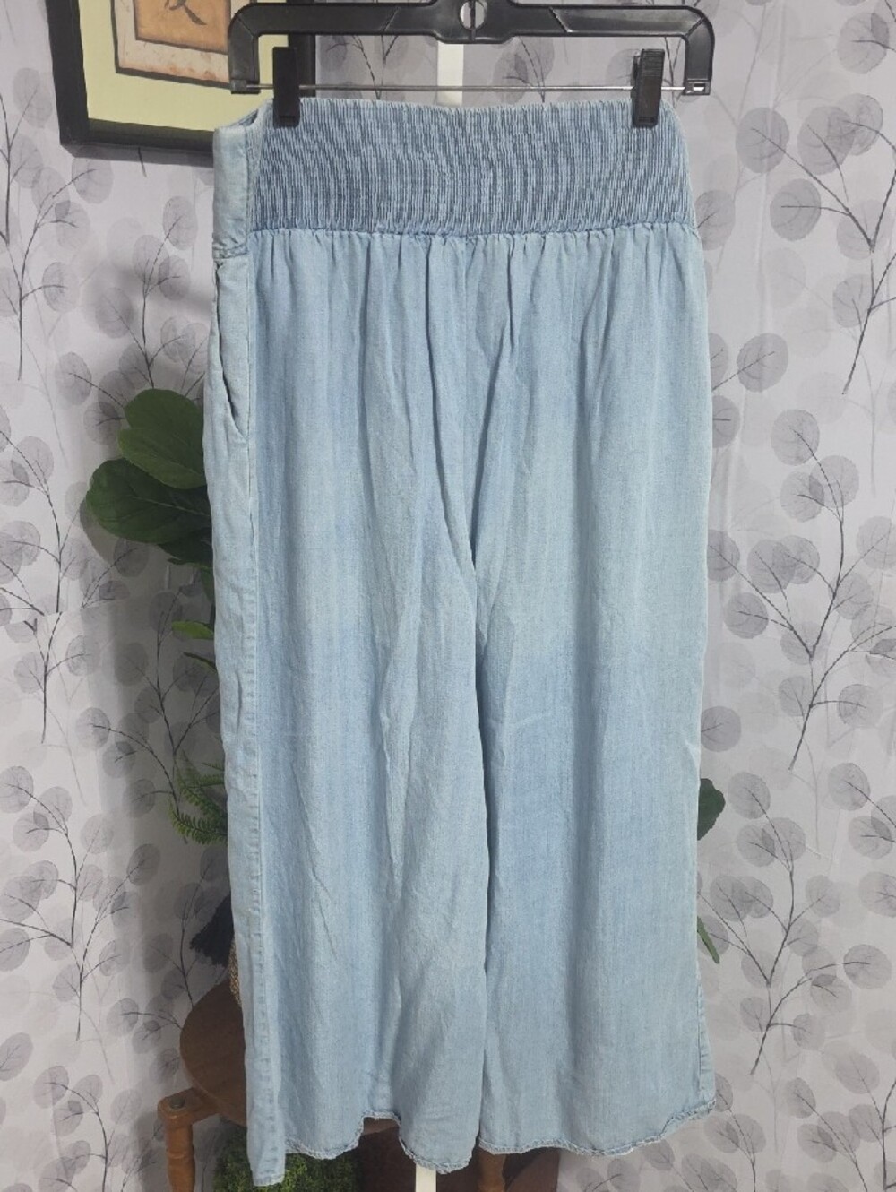 The Coastal Denim High-Waist Wide Leg Pants in Light Blue - Picture 8 of 10